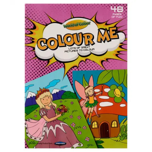 World of Colour A4 48Pg Perforated Colouring Book Girls