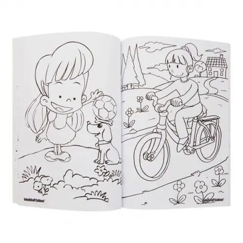 World of Colour A4 48Pg Perforated Colouring Book Girls