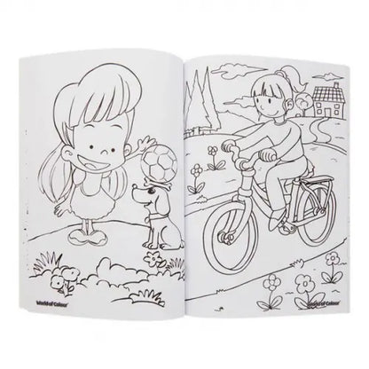 World of Colour A4 48Pg Perforated Colouring Book Girls