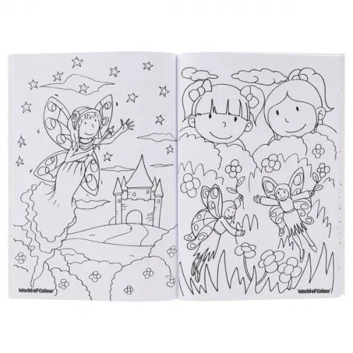 World of Colour A4 48Pg Perforated Colouring Book Girls