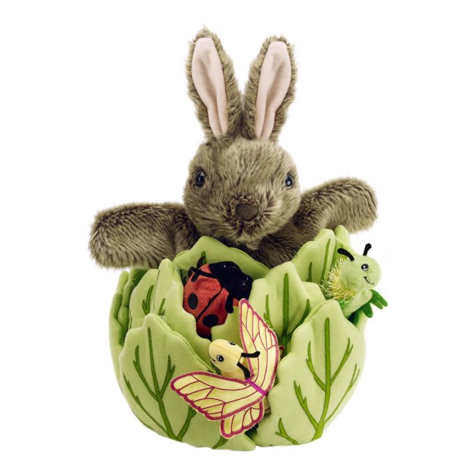 The Puppet Company Hide-Away Puppets Rabbit in a Lettuce (with 3 Mini Beasts)