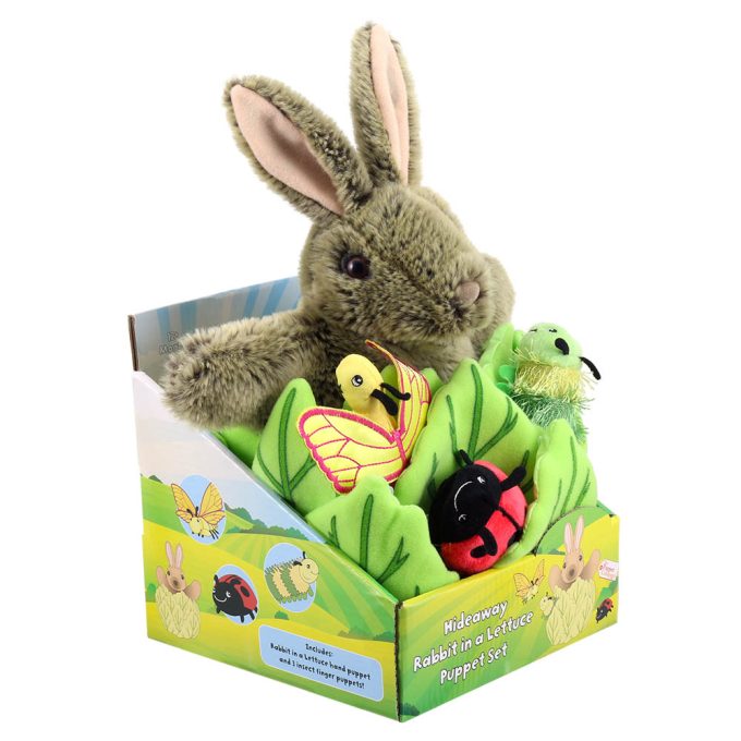 The Puppet Company Hide-Away Puppets Rabbit in a Lettuce (with 3 Mini Beasts)