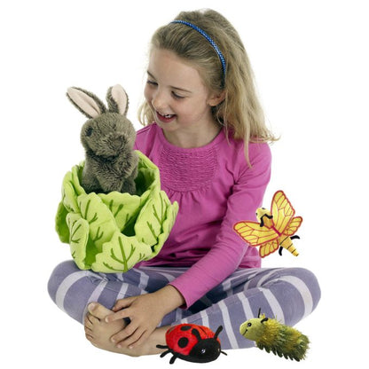 The Puppet Company Hide-Away Puppets Rabbit in a Lettuce (with 3 Mini Beasts)