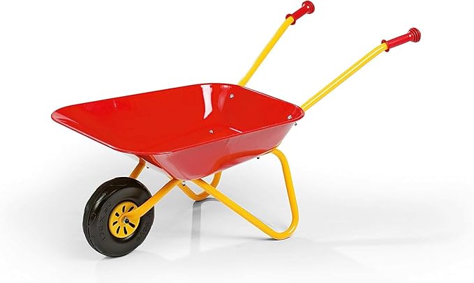 Rolly Metal Wheelbarrow - Red & Yellow