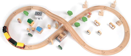 Tidlo 50 Piece Wooden Train