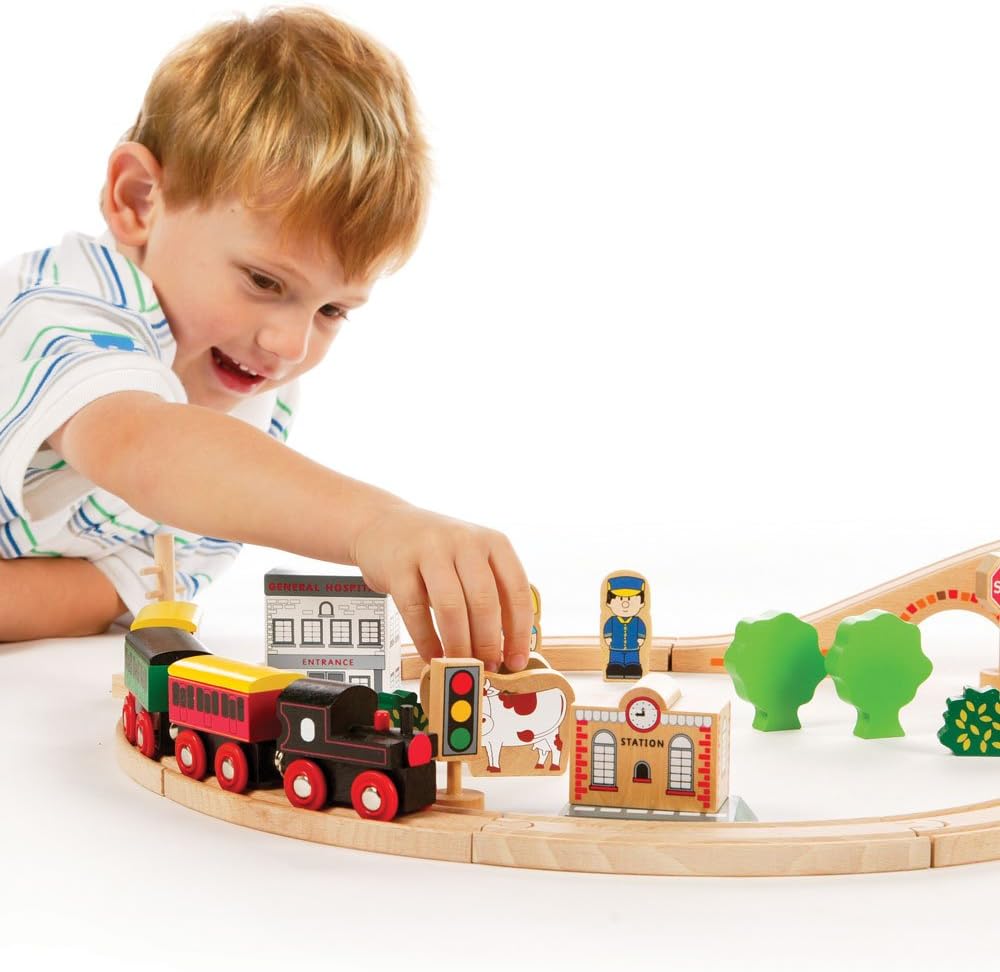 Tidlo 50 Piece Wooden Train
