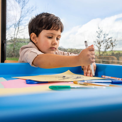 Plastic Play Tray Table for Indoor and Outdoor Play - Blue