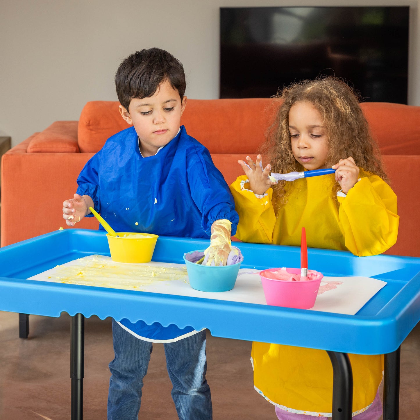 Plastic Play Tray Table for Indoor and Outdoor Play - Blue