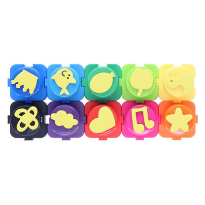 World of Colour 10 Interlocking Pots 20G Finger Paint With Stamps