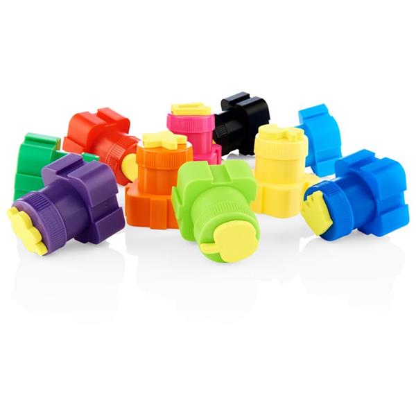 World of Colour 10 Interlocking Pots 20G Finger Paint With Stamps