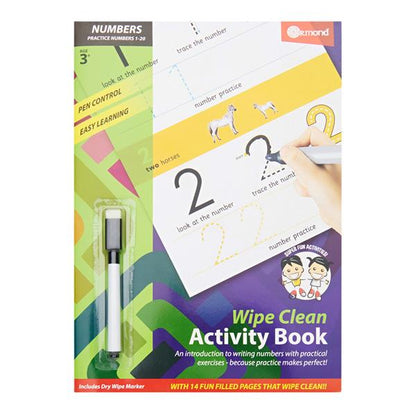 Ormond  A4 14Pg Wipe Clean Activity Book WPen  Numbers 1  20