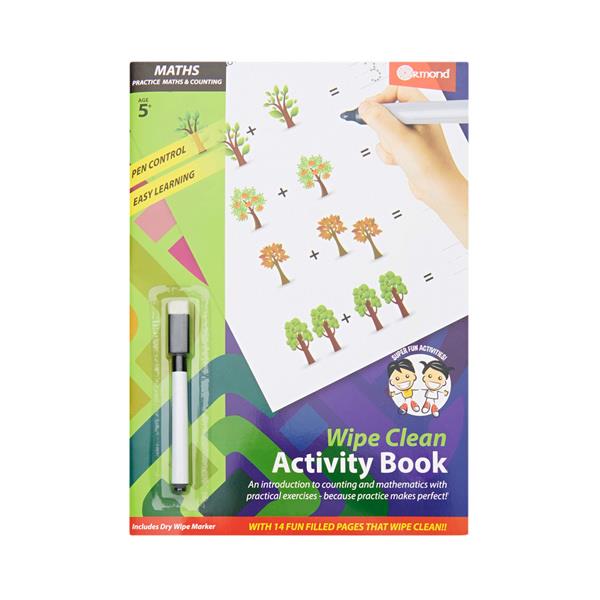 Ormond A4 14Pg Wipe Clean Activity Book WPen Maths & Counting