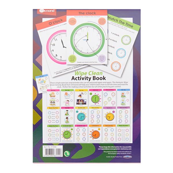 Ormond  A5 22Pg Wipe Clean Activity Book WPen  Time