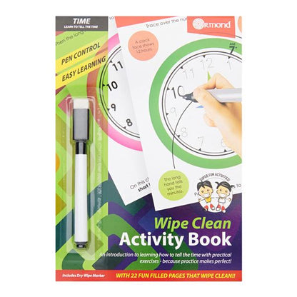 Ormond  A5 22Pg Wipe Clean Activity Book WPen  Time