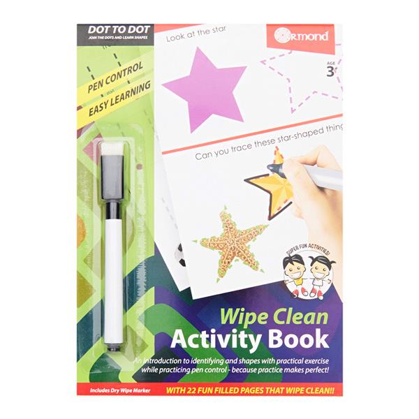 Ormond A5 22Pg Wipe Clean Activity Book WPen  Dot To Dot