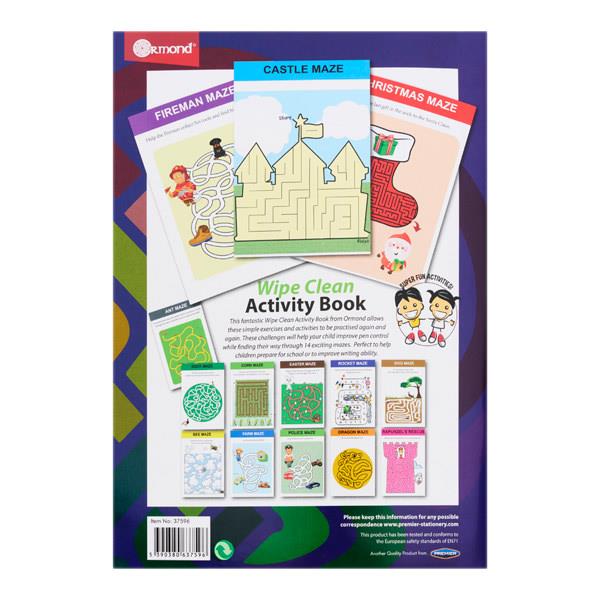 Ormond A4 14Pg Wipe Clean Activity Book Mazes