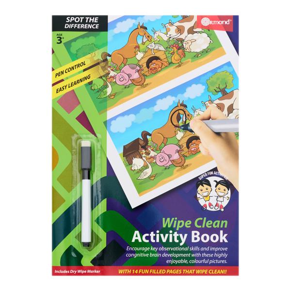 Ormond A4 14Pg Wipe Clean Activity Book Spot The Difference