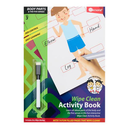 Ormond A4 14Pg Wipe Clean Activity Book Body Parts And The Five Senses