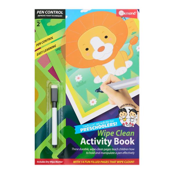 Ormond A4 14Pg Wipe Clean Activity Book Pen Control