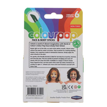 World of Colour Pkt6 Colourpop Face & Body Sticks
