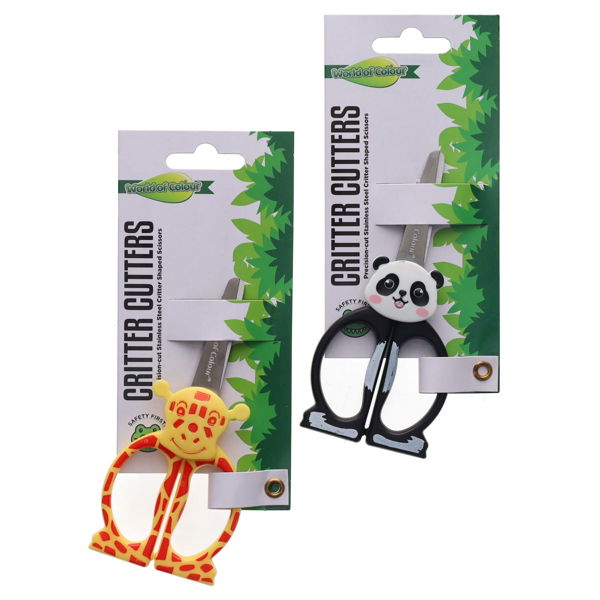 World of Colour Critters Cutters Stainless Steel Critter Shaped Scissors  Asst