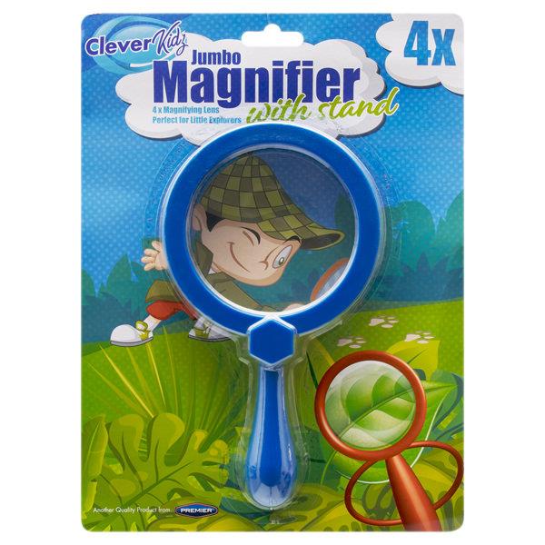 Clever Kidz Jumbo 4x Magnifier WBuiltIn Stand