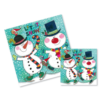Rachel Ellen Xmas Jigsaw Cards - Snowmen