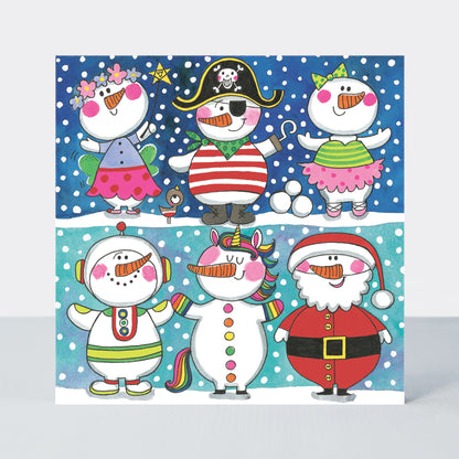 Rachel Ellen Xmas Jigsaw Cards - Snowmen Dressing Up