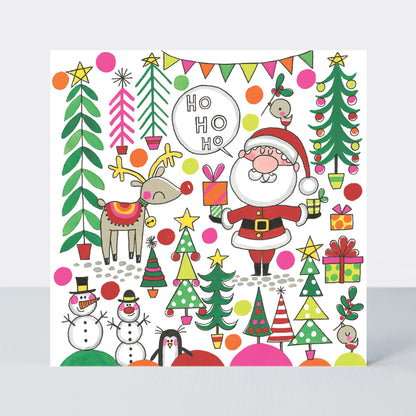Rachel Ellen Xmas Jigsaw Cards - Santa, Reindeer & Trees