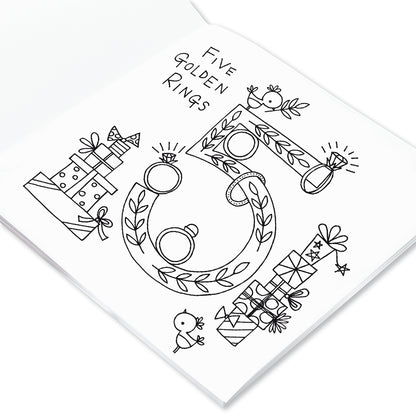 Rachel Ellen Square Colouring Book - 12 days of Christmas