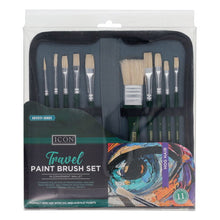 Icon Pkt11 Travel Paint Brush Set  Hog Hair