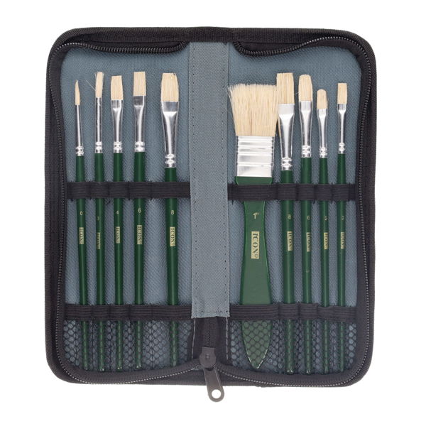 Icon Pkt11 Travel Paint Brush Set  Hog Hair