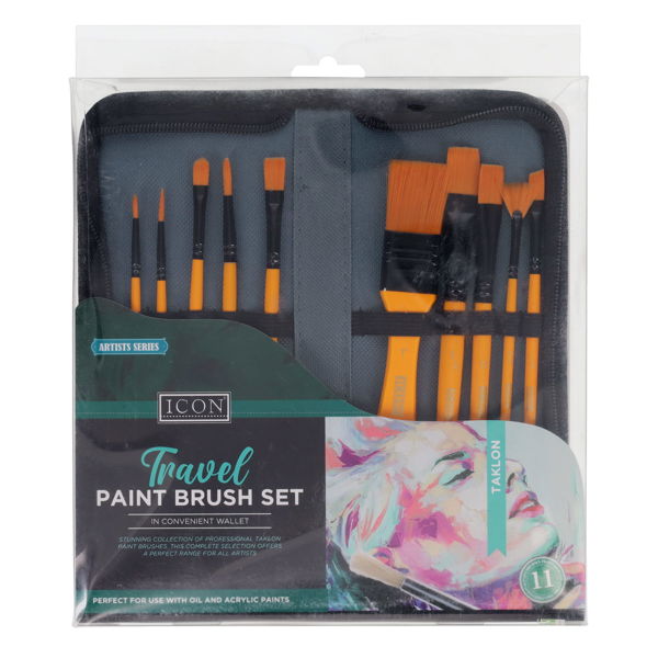 Icon Pkt11 Travel Paint Brush Set Taklon
