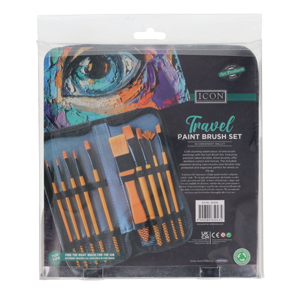 Icon Pkt11 Travel Paint Brush Set Taklon
