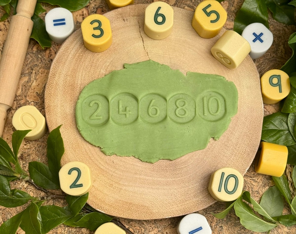 Yellow Door Number Stamping Stones