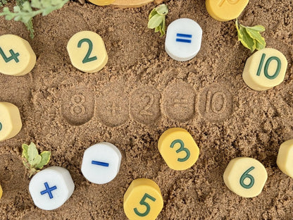Yellow Door Number Stamping Stones
