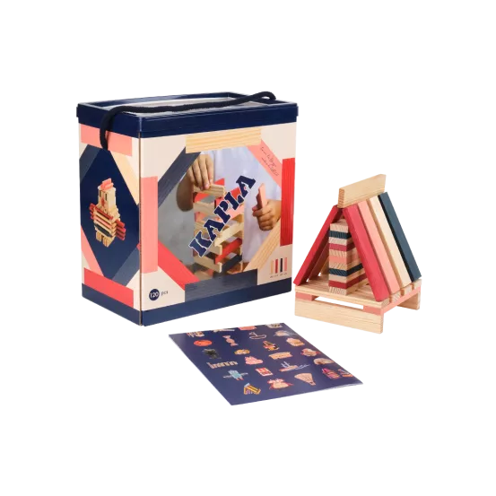 Kapla 120 Box, Dark Blue, Pink, Red