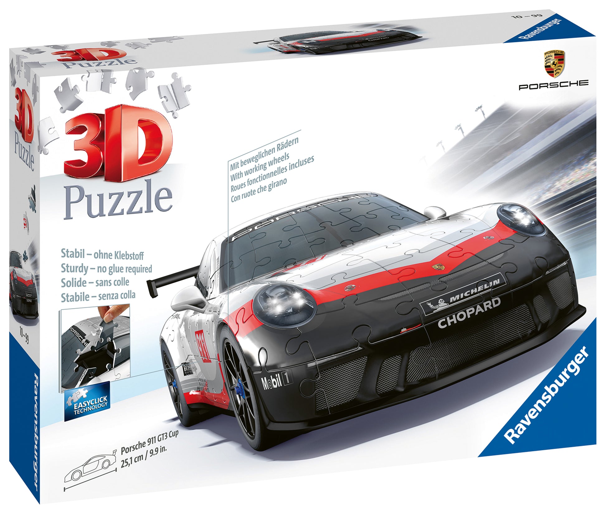 Ravensburger Porsche GT3 Cup 3D Puzzle, 108pc Jigsaw Puzzle