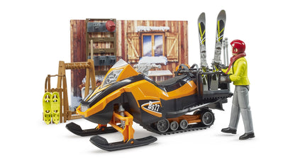 Bruder Bworld Mountain Hut With Snowmobil
