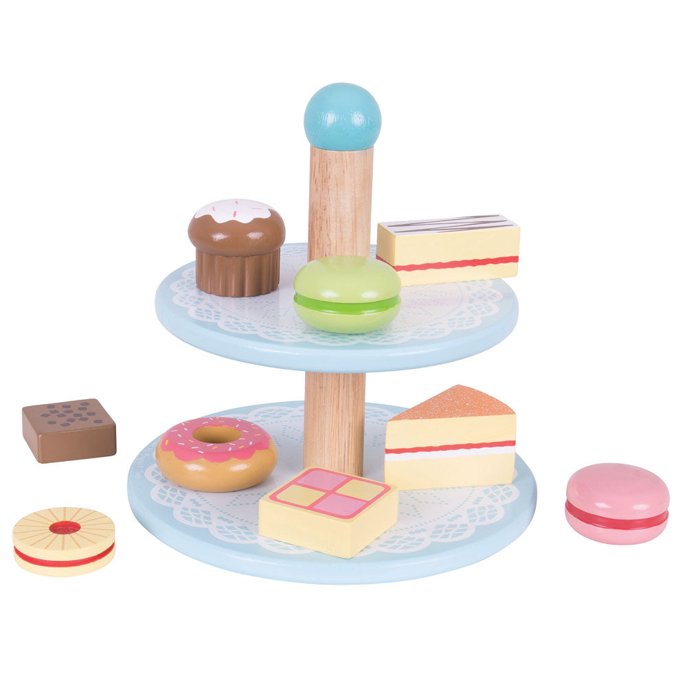 BigJigs Cake stand with 9 cakes