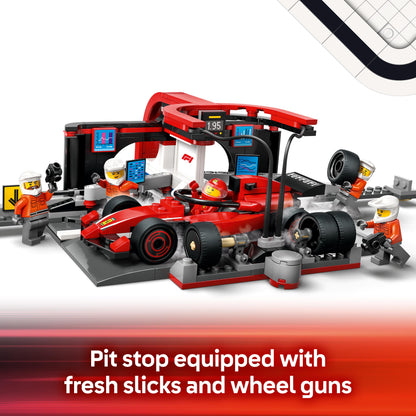 Lego City Formula 1 60443 F1® Pit Stop & Pit Crew with Ferrari Car