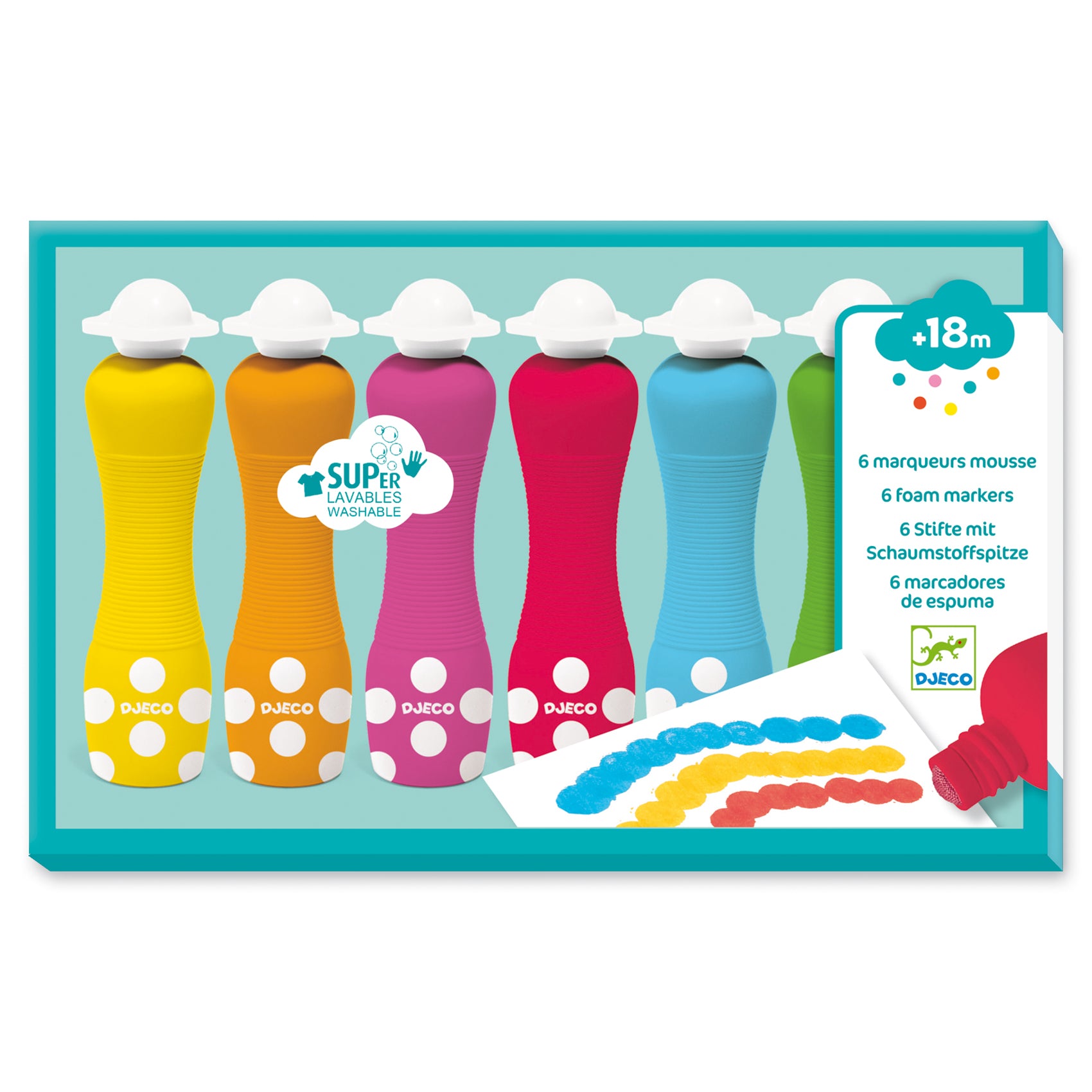 Djeco 6 Foam Markers