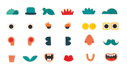 Janod Mix And Match Portrait Magnets 24 Pcs