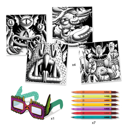 Djeco Funny Freaks 3D Felt Tip Art