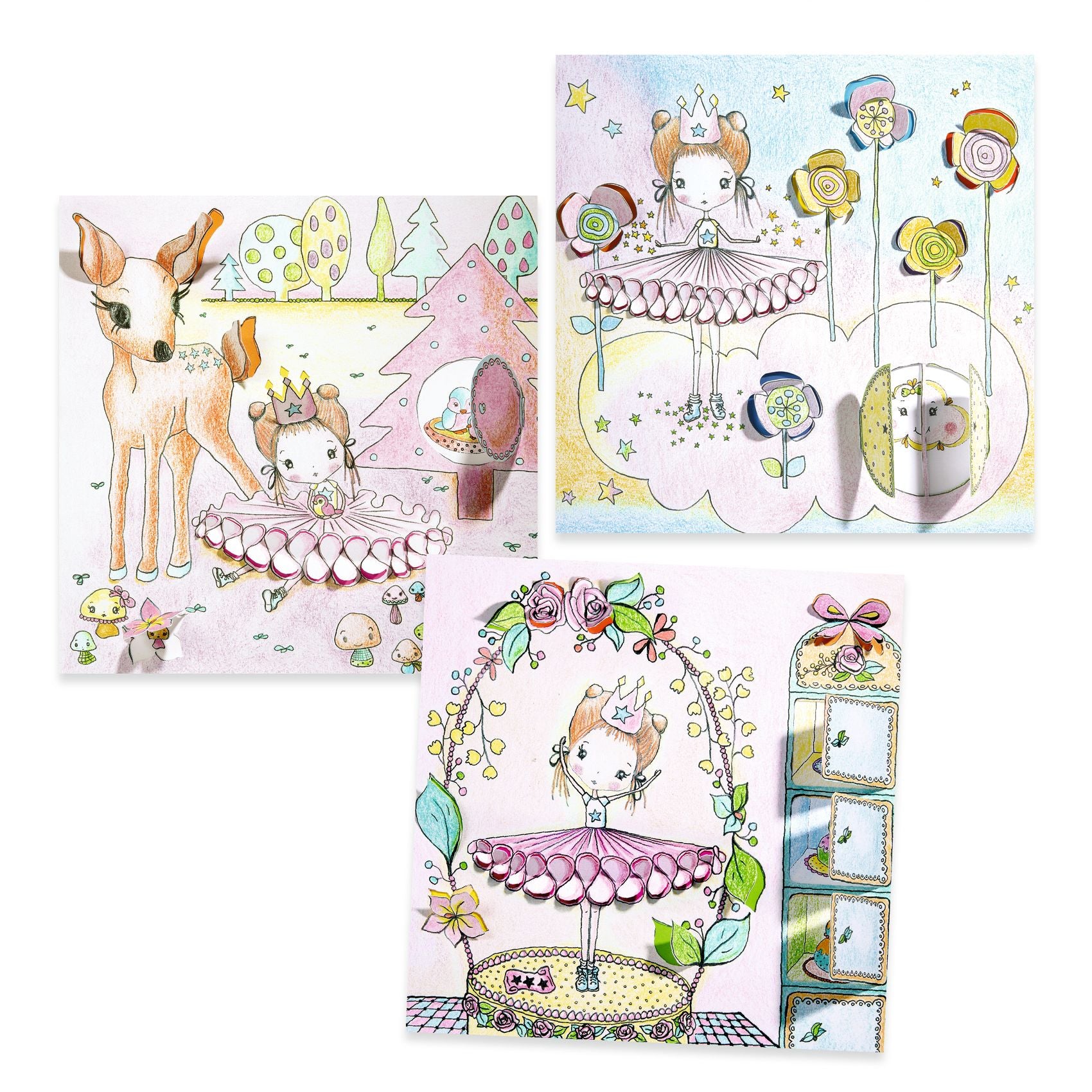 Djeco Little Doors Colouring Sheets - Pupi's Little Doors