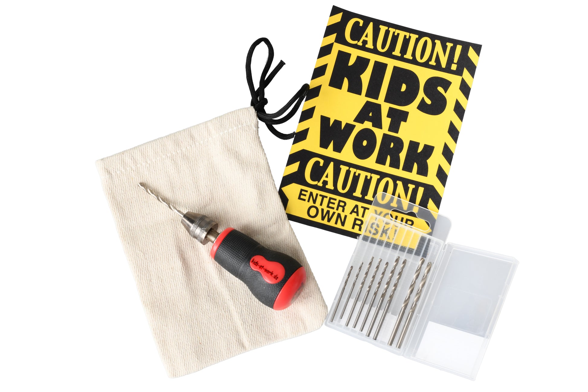 Kids At Work Small Hand Drill With Drill Bits