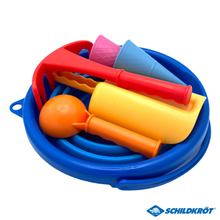 Schildkröt 7in1 Sand Toys folding bucket set blue