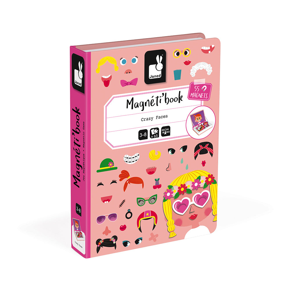 Janod Girl's Crazy Faces Magneti' Book