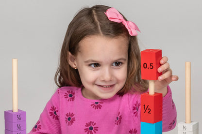 Educational Advantage Wooden Fraction & Decimal Towers