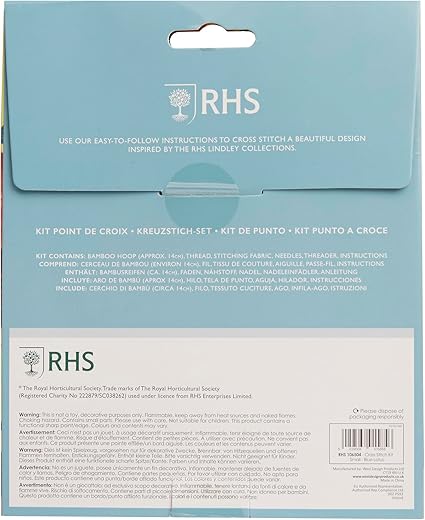 RHS Cross Stitch Kit-Blue Lotus